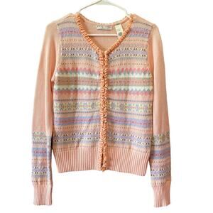 Vintage Crazy Horse by Liz Claiborne Pastel Fair Isle Sweater Sz M Cottagecore